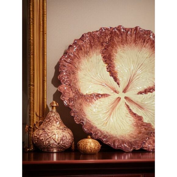 Fitz and Floyd Red Cabbage Large Bowl Vintage 12.5" Diameter EUC Handpainted - Picture 4 of 6